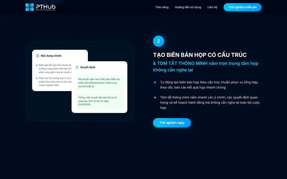 Màn hình VAI-M trên máy tính: biên bản có cấu trúc và phần quyết định