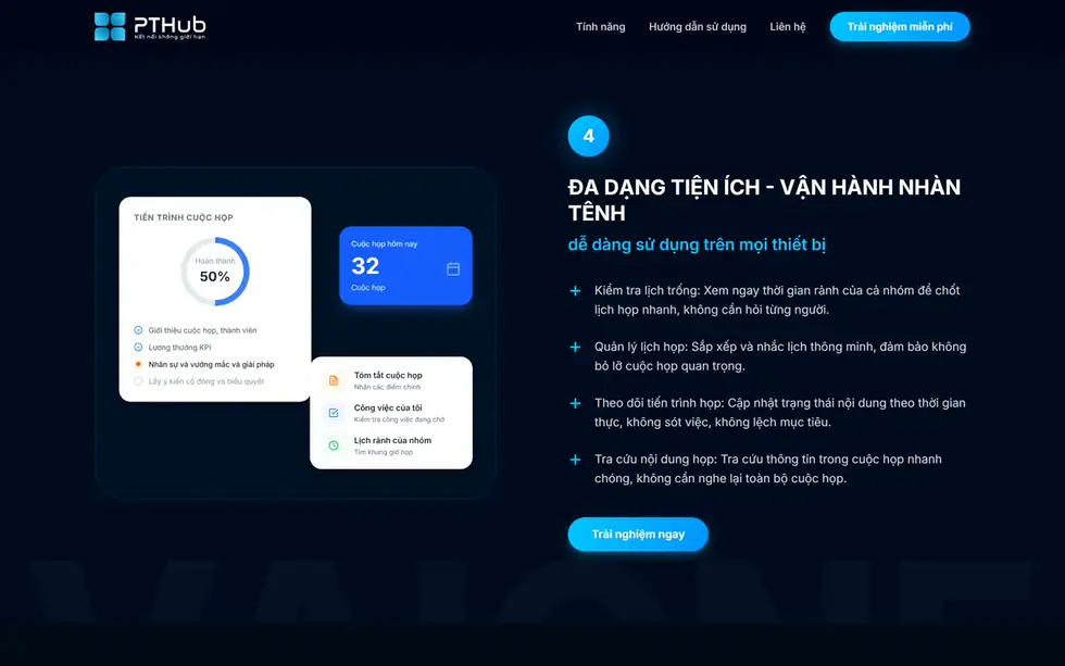 Màn hình VAI-M trên máy tính: tiến trình cuộc họp và tổng quan